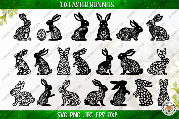 Download Easter Bunny Bundle SVG, Floral Bunnies - Svg Collection