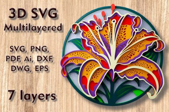 Download Lily 3d SVG Multilayer Cutting Files - Svg Collection