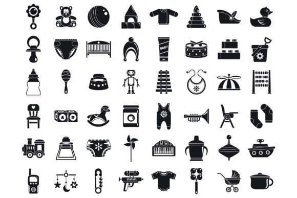 Download Birth Baby Items Icon Set, Simple Style - Simple style Collection