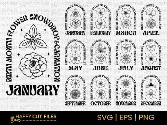 Download Boho Birth Month Flowers Svg Bundle - Svg Collection