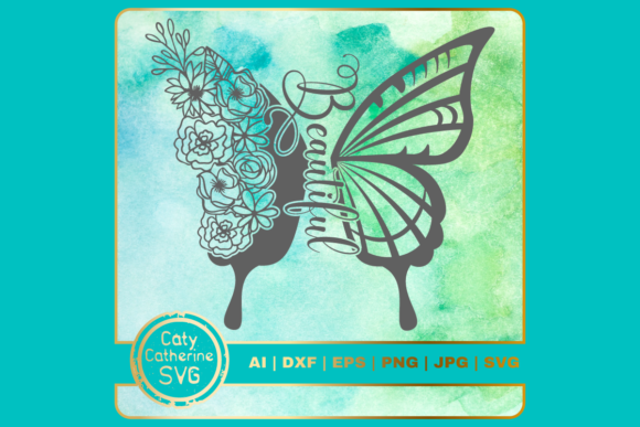 Download Beautiful Floral Butterfly SVG Cut File - Svg Collection