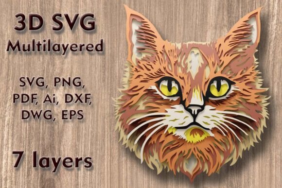 Download Cat 3D SVG Multilayer Cutting Files - Svg Collection