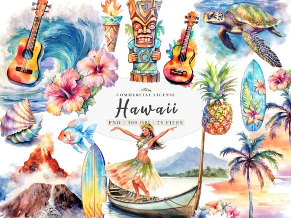 Download Hawaii Watercolor Tiki Art, Tropical Png - Hawaii Collection