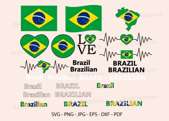 Download Brazil Flag Bundle Svg, Brazilian Map - Svg Collection