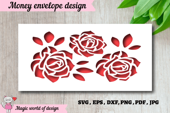 Download Elegant Rose Design Money Envelope Svg - Svg Collection