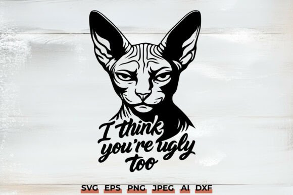 Download Funny Sphynx Cat SVG – Sarcastic Cat PNG - Svg Collection