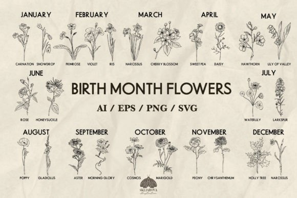 Download Birth Month Flowers Svg Bundle - Svg Collection