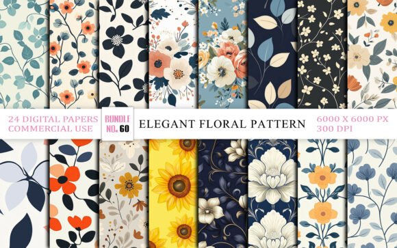 Download Elegant Floral Pattern Digital Paper - Floral pattern Collection