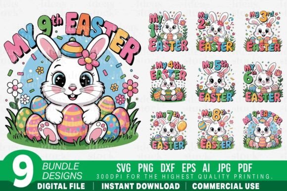Download My 1st to 9th Easter Bunny Bundle SVG - Svg Collection