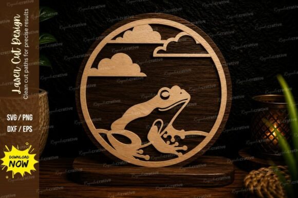 Download Frog Nature Circle Laser Cut SVG Design - Svg Collection
