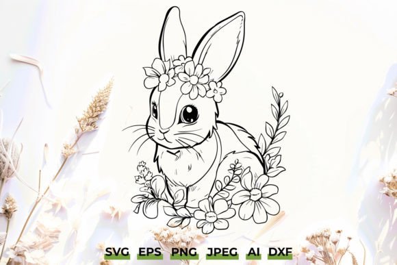 Download Cute Easter Floral Bunny SVG Sublimation - Svg Collection