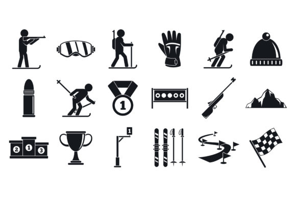 Download Biathlon Icons Set, Simple Style - Simple style Collection