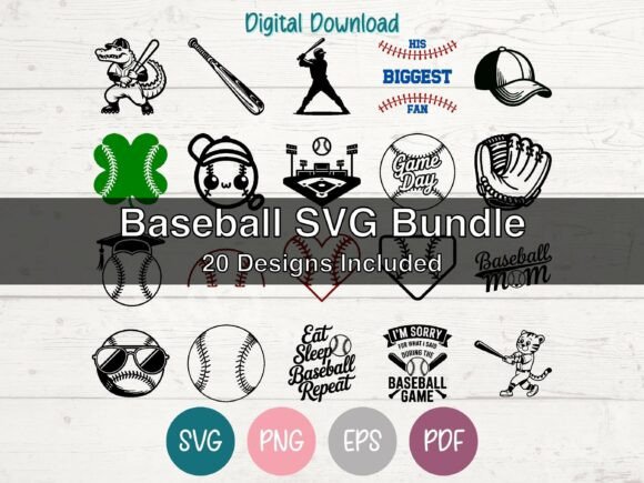 Download Baseball Bundle of 20 SVG PNG EPS PDF - Svg Collection
