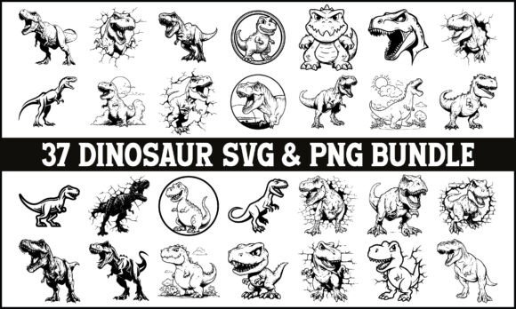 Download Dinosaur SVG PNG Bundle, T Rex Dino PNG - Svg Collection