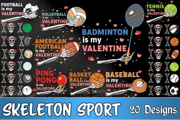Download Valentine Skeleton Sport Bundle SVG - Svg Collection