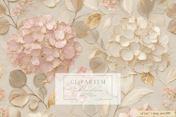 Download Blush Gold Hydrangea Floral Pattern - Premium Resources