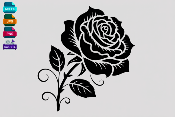 Download Elegant Rose SVG Cut File Black Floral - Svg Collection