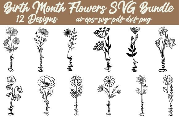 Download Birth Month Flowers SVG Bundle - Svg Collection