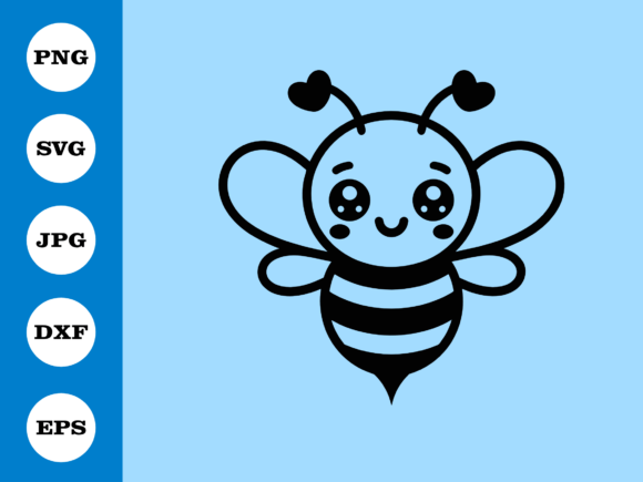Download Cute Kawaii Bee SVG Clipart Design - Svg Collection