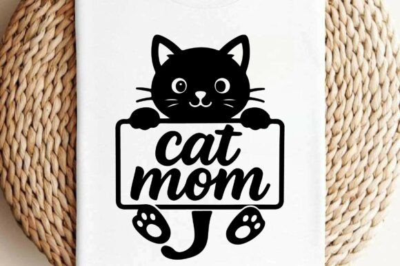 Download Cute Peeking Cat Mom Mother's Day SVG - Svg Collection