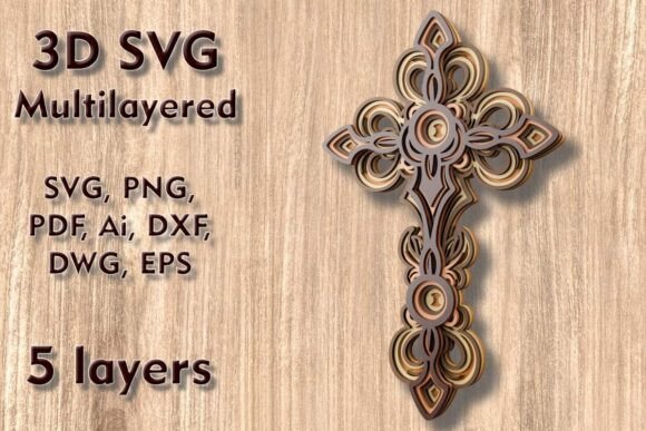 Download Cross 3D SVG Multilayered Cutting Files - Svg Collection